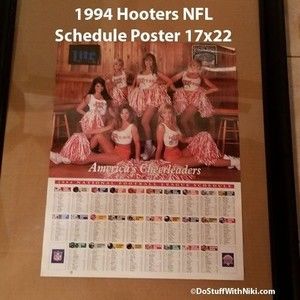 1994 Hooters Cheerleaders NFL Schedule Poster